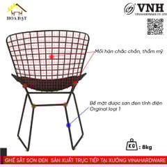 Khung ghế sắt Vinahardware sơn đen - VNH12622