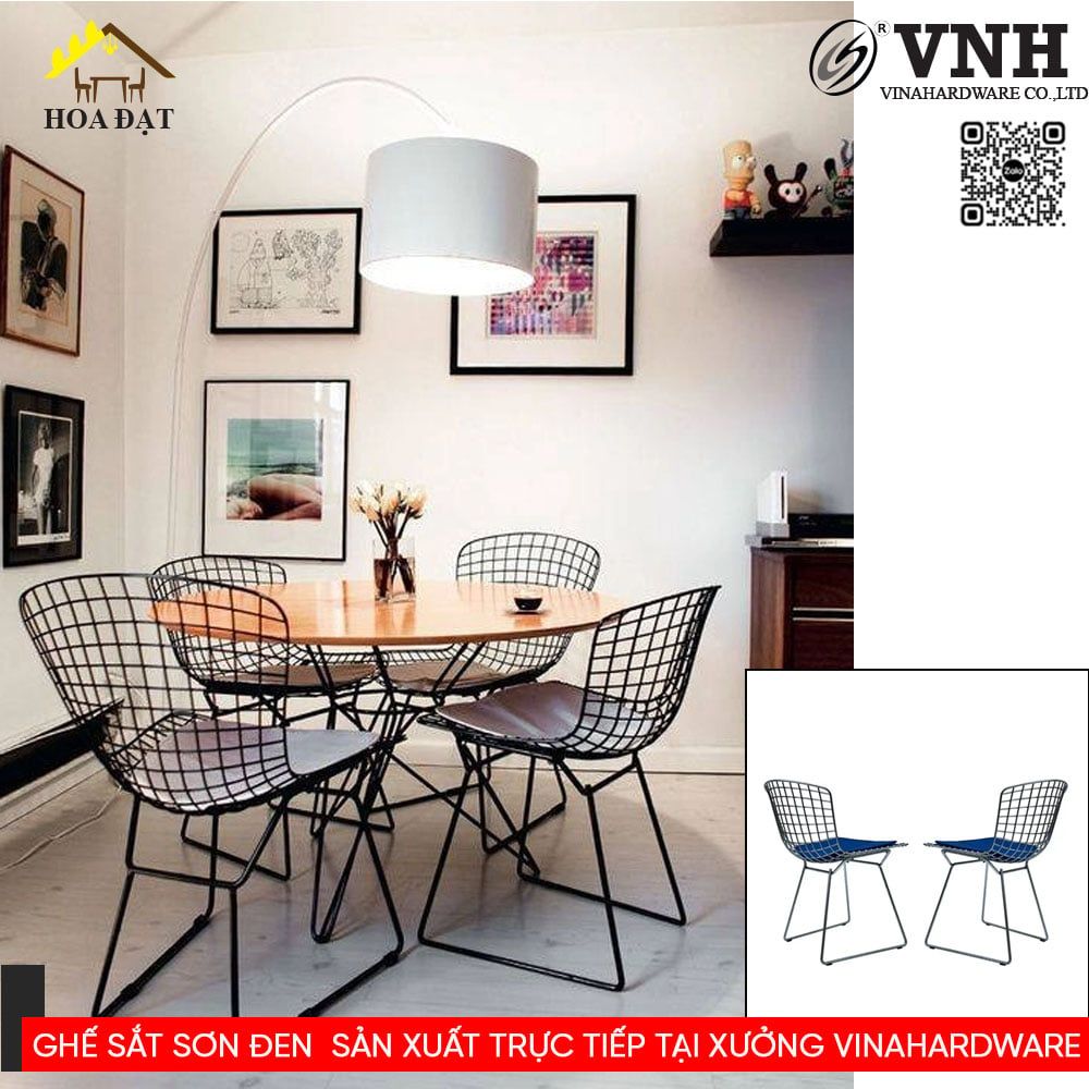 Khung ghế sắt Vinahardware sơn đen - VNH12622