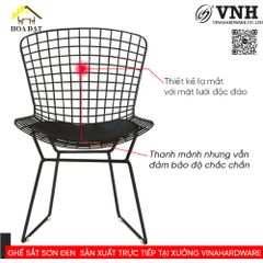 Khung ghế sắt Vinahardware sơn đen - VNH12622