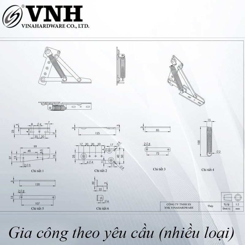 Tay nâng cửa tủ đứng Vinahardware, xi bảy màu - LD937Z22