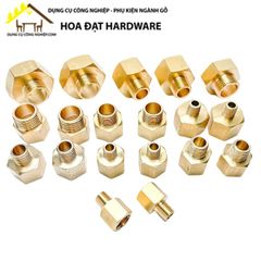 Lơ thu nối ống khí nén, nước trong ngoài sơ mi đồng thau
