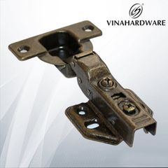 Bản lề giảm chấn màu đồng cổ loại cong vừa  Vinahardware cup 40mm VNH H0049B-H0049B