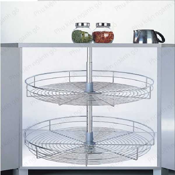 Giá kệ chén đĩa xoong nồi gia vị loại mâm xoay rổ toàn phần (360) VNR 800mm