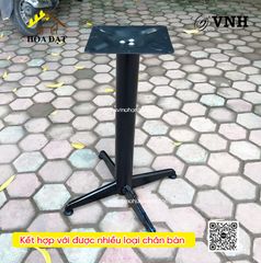 Mặt bích bàn vuông - Bas đỡ mặt bàn sắt cà phê Vinahardware, sơn đen - 240x240mm - VNH400700B1