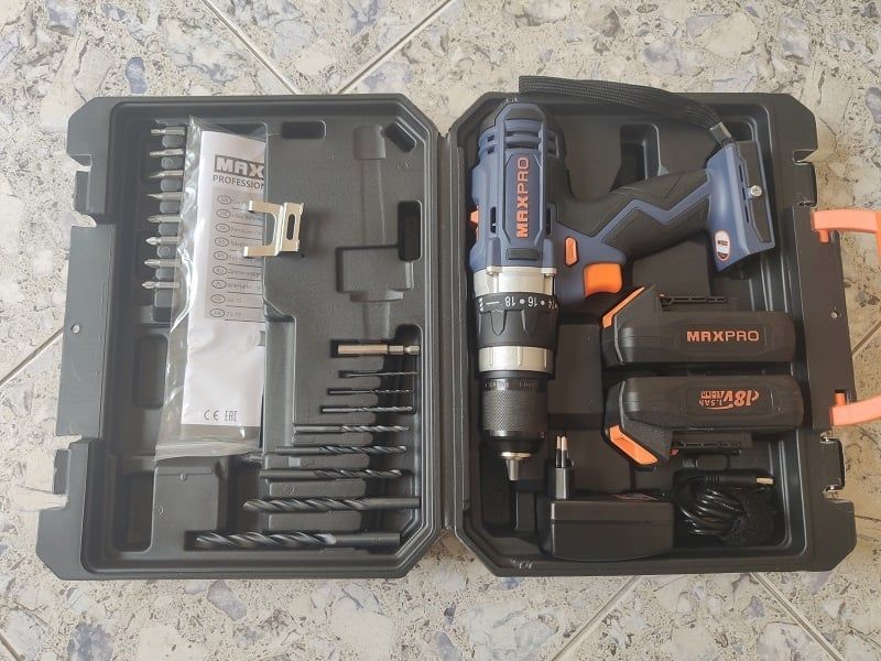Máy Khoan Pin 18 V, 2 Cấp Độ + Chế Độ Khoan Búa – MPCD 18HLI/2E Thương hiệu MaxPro