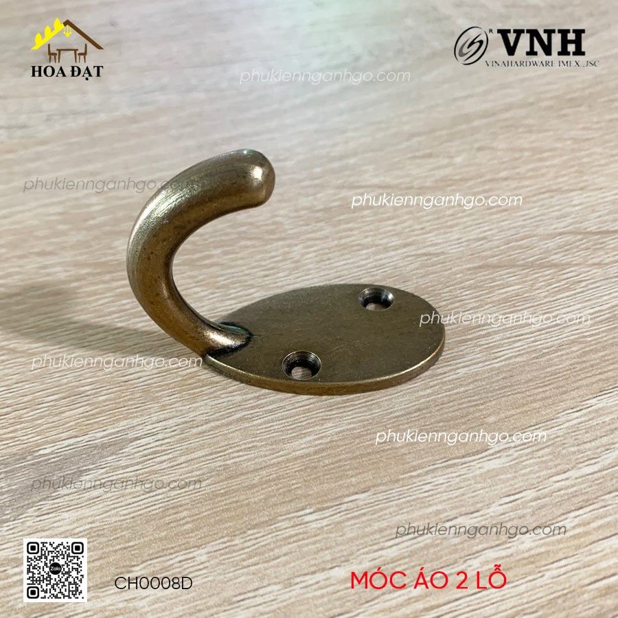 Móc treo quần áo áo - Móc treo đồ gắn tường Vinahardware, giá đỡ, màu nâu đỏ CH008D-CH0008D