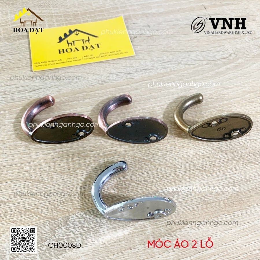 Móc treo quần áo áo - Móc treo đồ gắn tường Vinahardware, giá đỡ, màu nâu đỏ CH008D-CH0008D