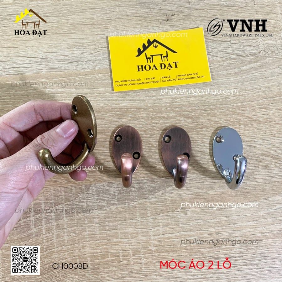 Móc treo quần áo áo - Móc treo đồ gắn tường Vinahardware, giá đỡ, màu nâu đỏ CH008D-CH0008D