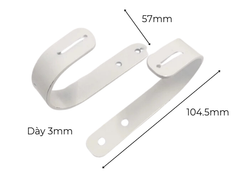 Pat ( bas) móc sắt sơn trắng bóng - VNH1045703T - 104.5x57x3mm
