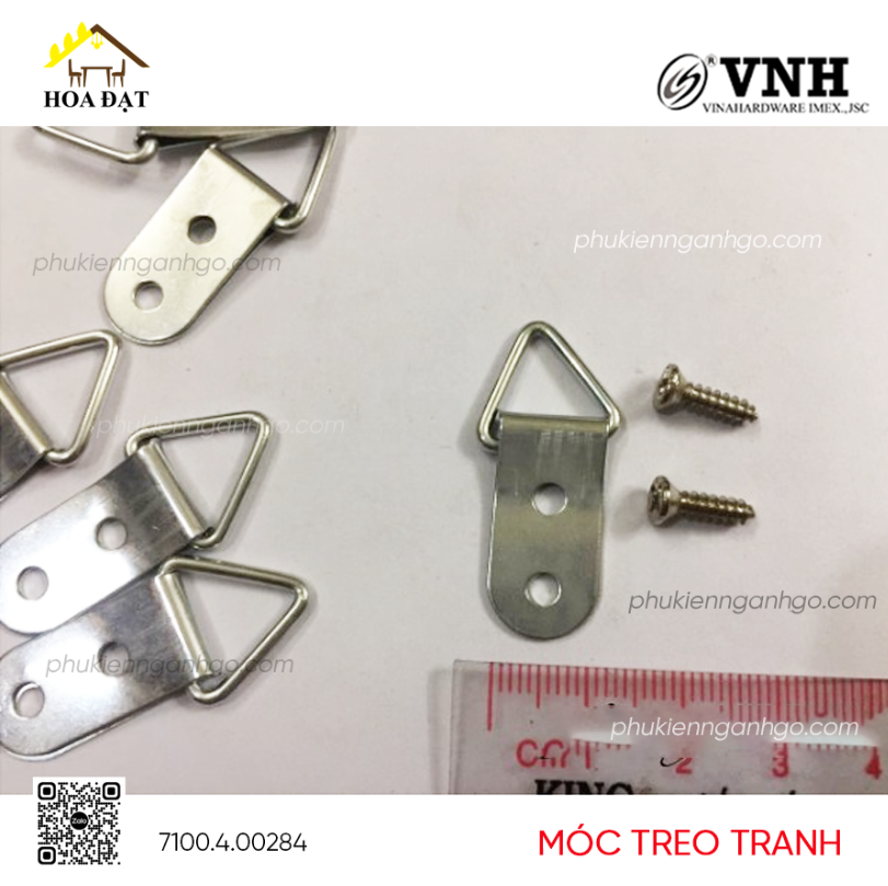 Móc treo tranh 2 lỗ, màu trắng Vinahardware - P28T