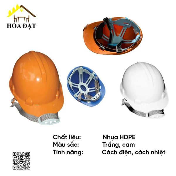 Mũ bảo hộ VNH N004 (trắng, cam) - Đồ bảo hộ lao động