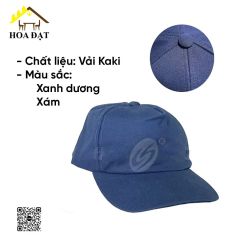 Mũ vải lưỡi trai kaki (xanh dương, xám) - Đồ bảo hộ lao động