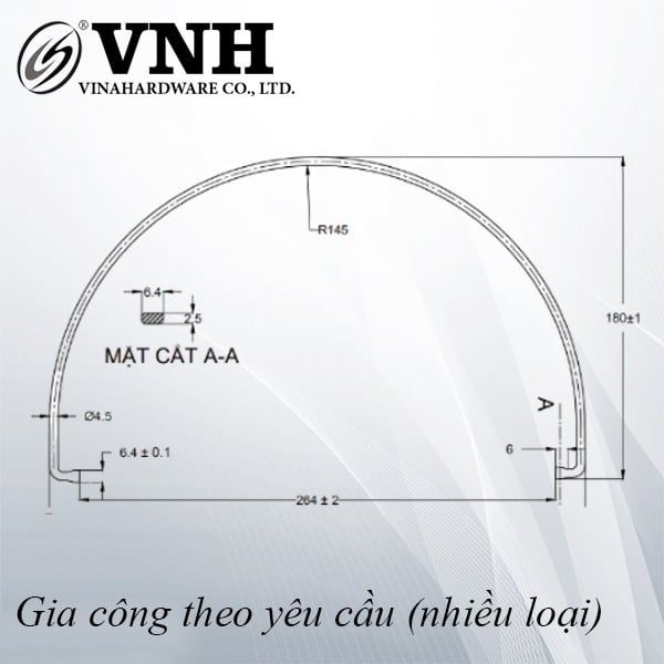 Khuôn quai xô sắt sơn xám Vinahardware - KHUONVNH26445X