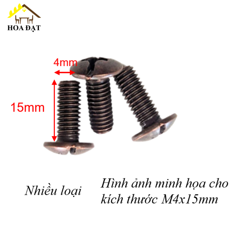 Bulong đầu dù tay nắm Vinahardware loại M4, giả cổ HDSB134 - PCS415Z23