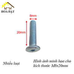 Bulong lục giác chìm Vinahardware loại M8, màu trắng-CS845Z