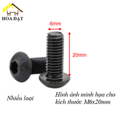 Bulong đầu mo Vinahardware loại M6, M8 màu đen-CS612B