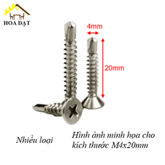 Vít khoan inox M4 Vinahardware, đầu bằng đuôi cá-ZS420ZI
