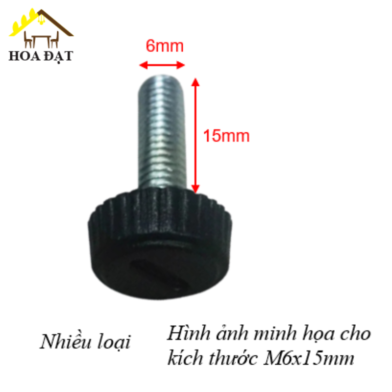 Chỉnh chân bàn 1 vạch Vinahardware kích thước M6, M8, màu đen-TA825B