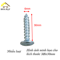 Vít gỗ lục giác chìm Vinahardware loại M6, M7, màu trắng - VGLGC735W