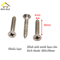 Vít đầu bằng ren nhuyễn Vinahardware loại M2, M4, màu niken