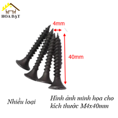 Vít đầu bằng răng nhuyễn Vinahardware loại M2, M3, M4 màu đen - HDSB313 - ZS0310B