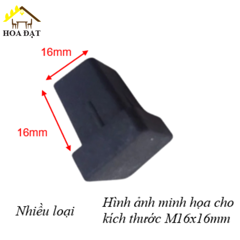 Nút nhựa chân bàn vuông Vinahardware,màu đen-PB40B-Kg