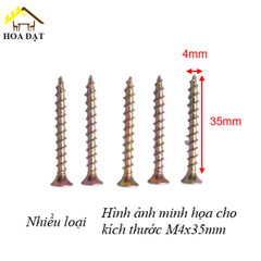 Vít đầu bằng răng thưa Vinahardware, thân ốm M4, bảy màu-VG430Z23T