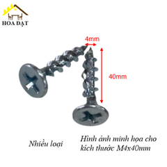 Vít gỗ đầu bằng răng thưa Vinahardware loại M4, màu trắng-ZS425W28