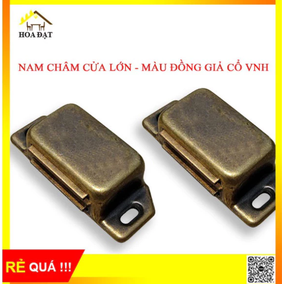 Nam châm cửa lớn Vinahardware loại 22x45mm, màu đồng giả cổ VN1 M399-M399