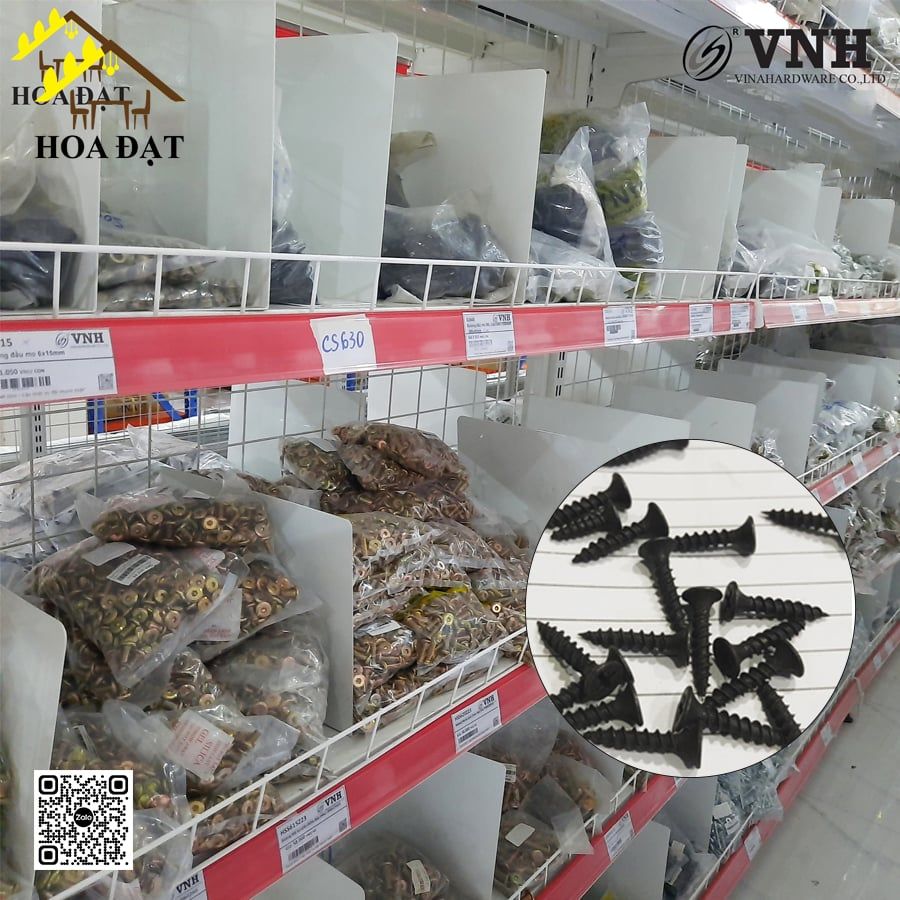 Vít đầu bằng răng nhuyễn Vinahardware loại M2, M3, M4 màu đen - HDSB313 - ZS0310B