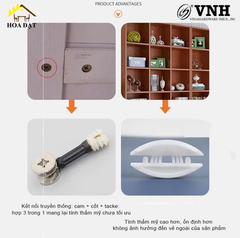 Mộng ngàm âm dương, nhựa trắng - Tắc kê liên kết nhựa Vinahardware sản xuất - VNH002T