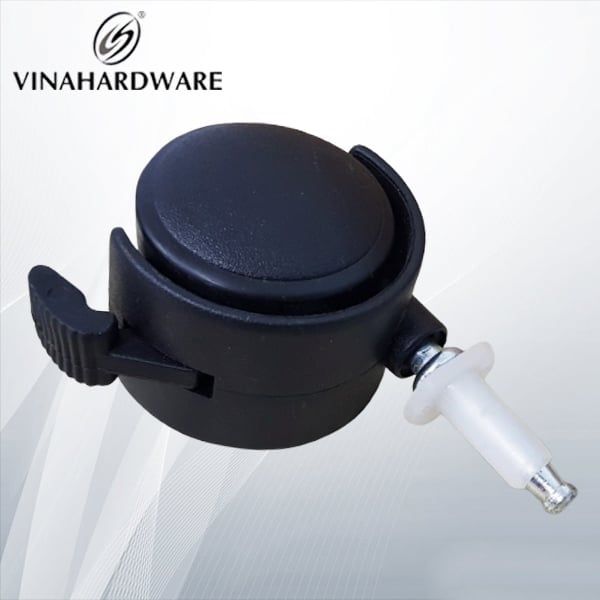 Bánh xe ghế Vinahardware loại Ti 8x17mm đường kính bánh 40mm màu đen có khoá CT8217CK40