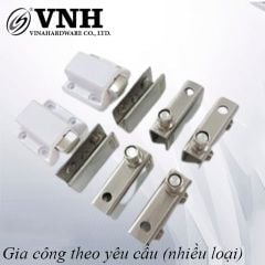 Bản lề kẹp kính inox Vinahardware, chốt nhấn mở đôi, màu trắng - H0049T