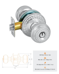Khóa tủ núm tròn bông lúa Vinahardware - KT04206
