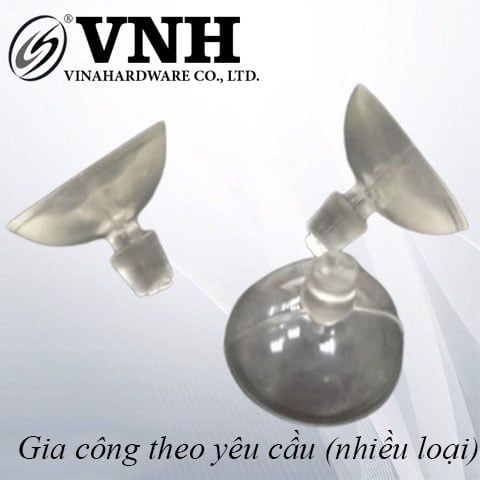 Nút hít kính nhựa dẻo Vinahardware, màu trắng trong-KN242