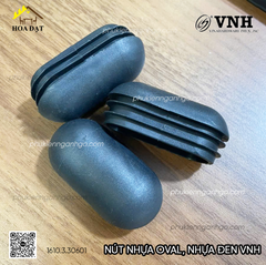 Nút nhựa oval, nhựa đen Vinahardware - NV306025
