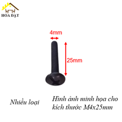 Bulong đầu dù tay nắm Vinahardware loại M4, màu đen-PCS430B32-Con