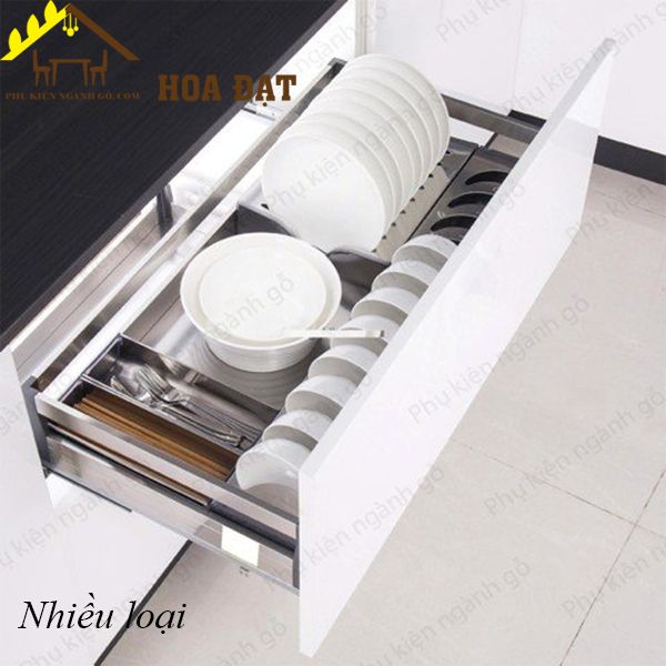 Giá kệ chén đĩa inox hộp gắn cánh - nhiều kích thước - VNR VNH0057R900a