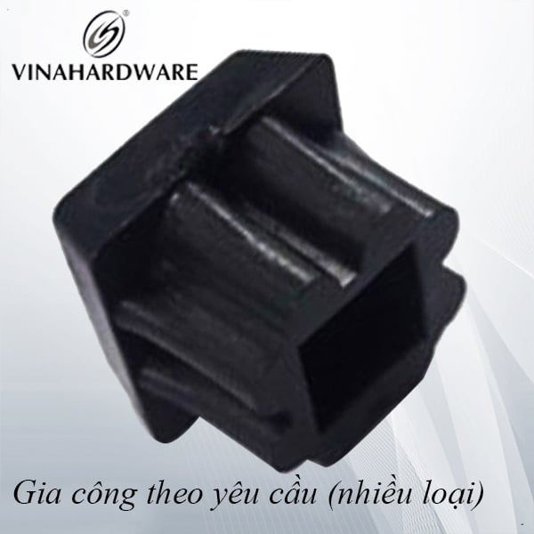 Nút nhựa chân bàn vuông 16 Vinahardware dày 1ly PB16D1