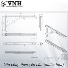 Pat ( bas) gập bàn xếp gọn Vinahardware size 14'', inox 201 P45I14-P45I14
