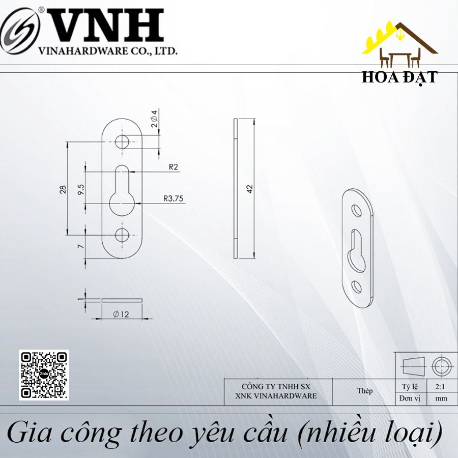 Pat (Bas) giọt nước loại nhỏ 42x12x1mm - BGN001 - HDBF11