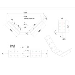 Pat ( Bas) sắt chân bàn Vinahardware 90.5 độ, dày 3mm, hàn sống lưng P0128 VNH-P0128