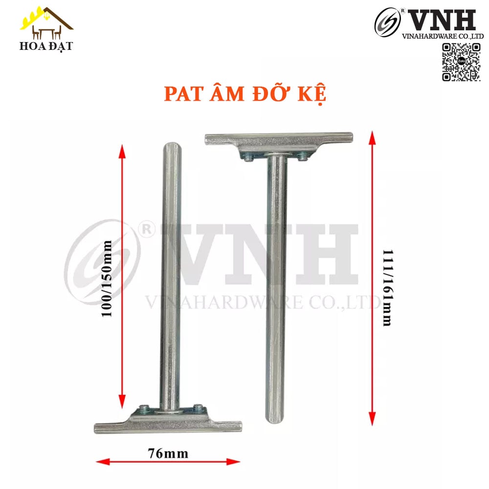 Pat ( Bas) âm đỡ kệ Vinahardware loại 150mm VNH USS904Z150-USS904Z150