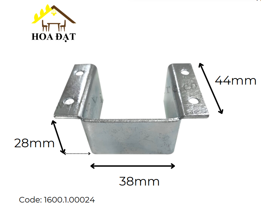 Pat ( bas) sắt giường Vinahardware kích thước 38x44x28mm VNH BB1026W-BB1026W