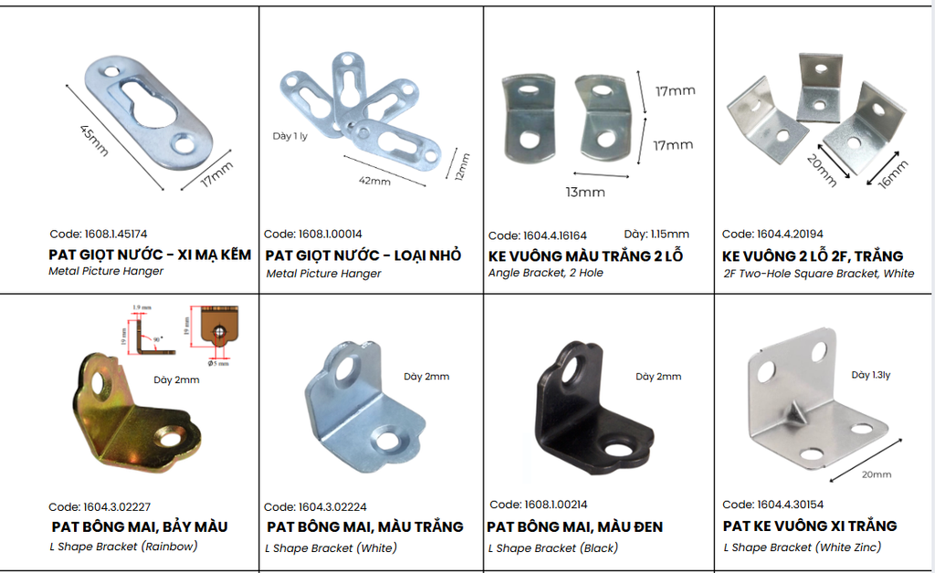 Pat ( Bas) sắt bốn lỗ Vinahardware, xi trắng xanh-P3530