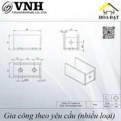 Pat (bas) sắt U cho sắt hộp 20x20x4mm tháo ráp nhanh - VNH2020