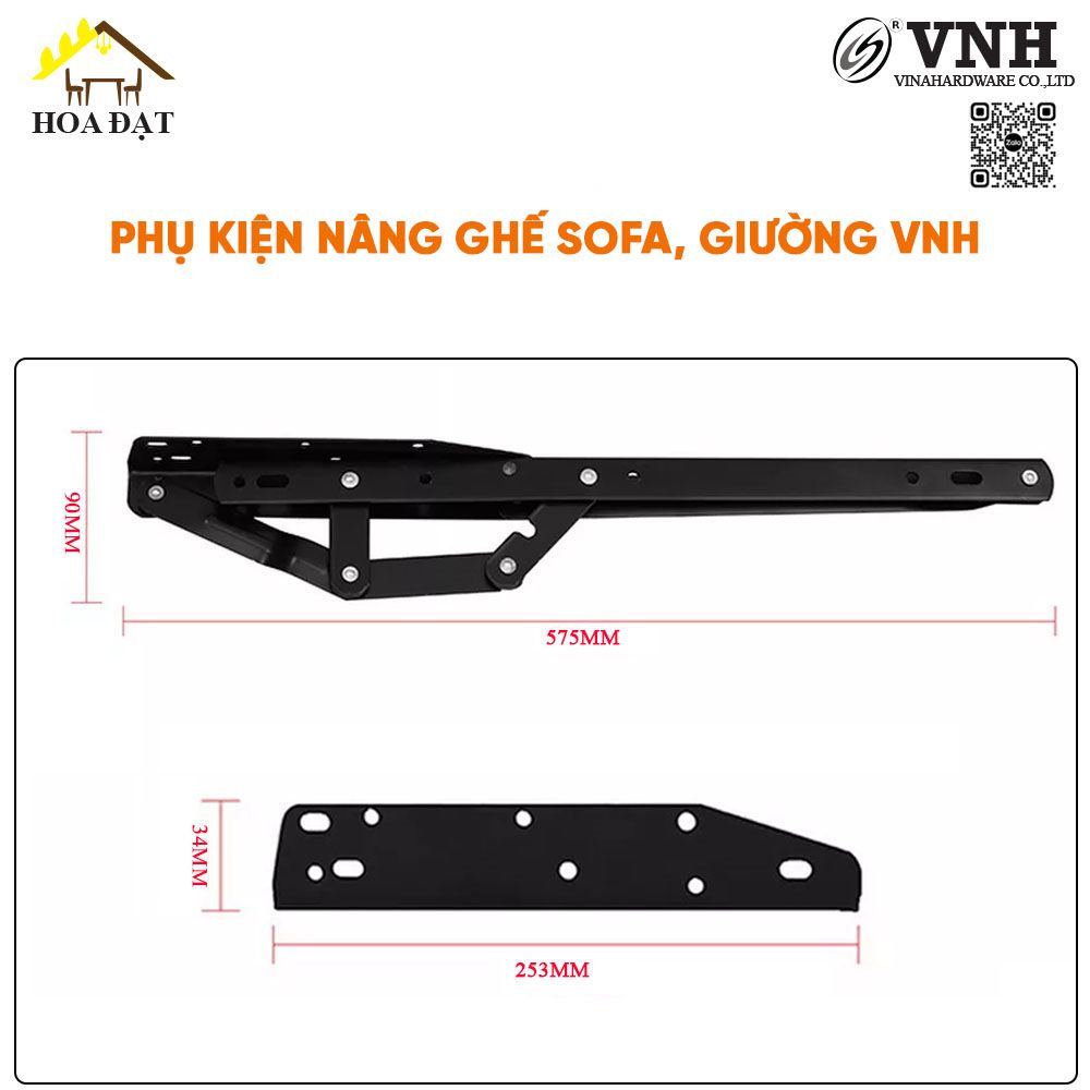 Phụ kiện nâng ghế sofa thành giường không có bánh xe, dài 585mm VNH P4512