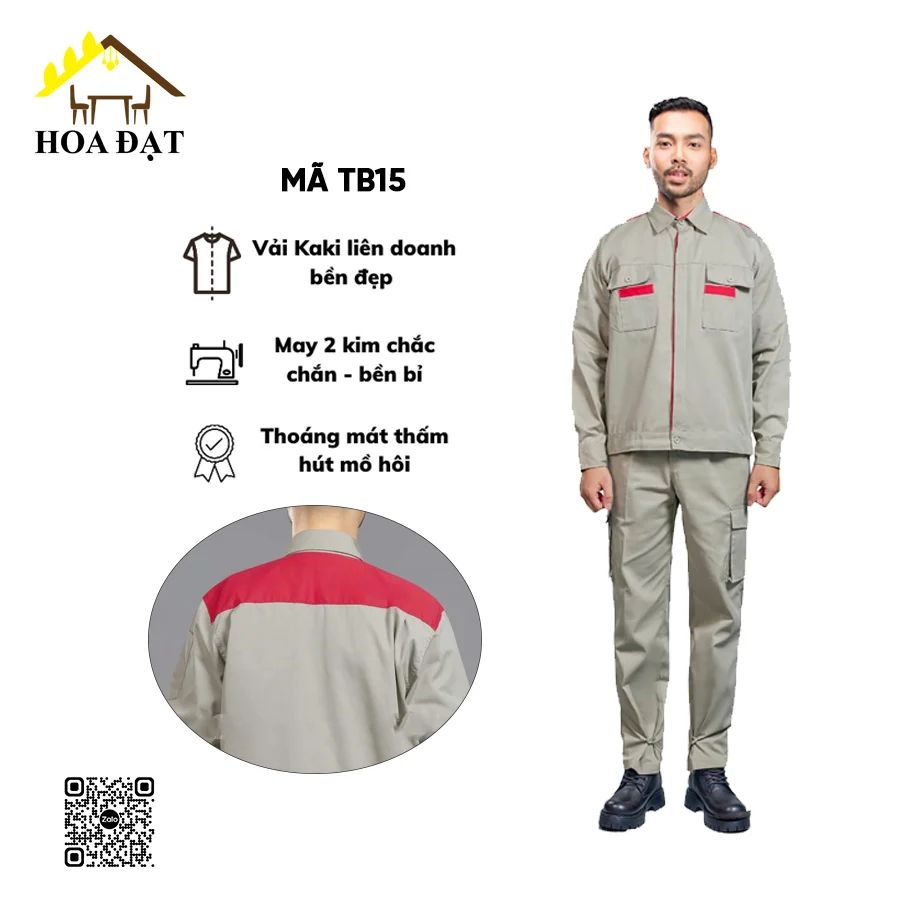 Quần áo vải kaki quần túi hộp TB11/TB15 - Đồ bảo hộ lao động