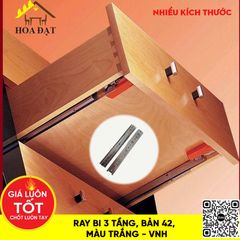 Ray bi 3 tầng Vinahardware, bản 42, màu trắng - VNH-BBS0342250VNH