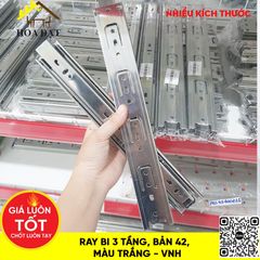Ray bi 3 tầng Vinahardware, bản 42, màu trắng - VNH-BBS0342250VNH